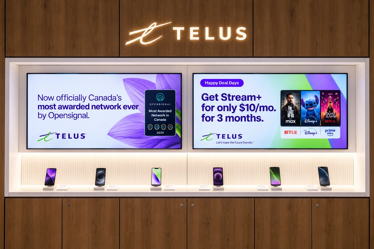 Telus retail store screens